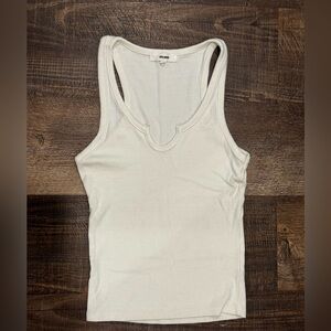 Joah Brown Henley Tank White Flexrib